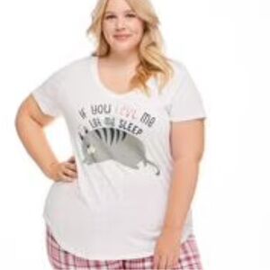George  Soft V-Neckline Pajama Tee - Cat - ‘if you love me let me sleep’